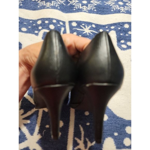 Lifestride Black Faux Leather Peep Toe Pump Heels Size 8.5 - Picture 7 of 10